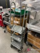 Uline Industrial Ladder; Metal Industrial Push Cart on casters