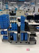 (2) Uline Metal Push Carts on Casters; (2) Metal Push Carts on Casters