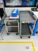 (2) Industrial metal push carts