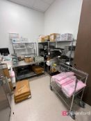 (3) Uline Metal Racks; (1) Uline Metal Rack on Casters