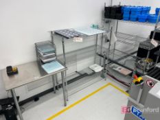(3) Uline Industrial Metal Racking; (1) Industrial Metal Table