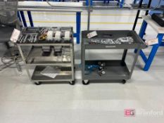 (2) Uline Metal Push Carts on Casters