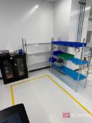 Uline Metal Cabinet; (2) Uline Metal Racks w/ contents