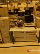 (2) Industrial Work Benches; (2) PAC Industrial Cabinets; (1) Filing Cabinet
