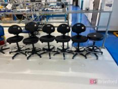 (5) Uline Lab Chairs. (1) Uline Stool