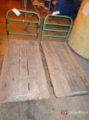 (2) Wood Top Material Flatbed Carts