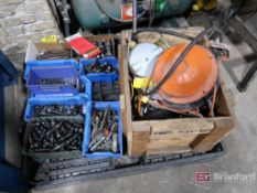 Pallet Of Drill Bits, CAT-40 Tool Holders, End Mills, Pull Studs