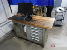 Wood Top Work Bench Desk;