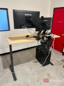 Steelcase Electric Stand-Up Desk w/ (2) Sceptre Monitors with Desk Mounts