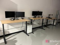 (3) Steelcase 5' Electric Stand-Up Desk w/ (4) Sceptre Monitors