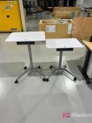 (2) Uline Adjustable Height Rolling Work Stations