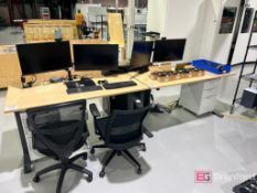 (2) Steelcase Electric Stand-Up Desks w/ (4) Monitors