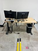 Steelcase Electric Stand-Up Desk w/ (2) Sceptre Monitors with Desk Mounts