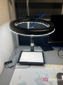 Camera w/ Stand and Neewer RL-18 Ring Light