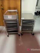 (2) Stainless Steel WIP Carts w/ Stainless Steel Trays