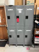 (3) Sets of Uline Double-Stacked Lockers