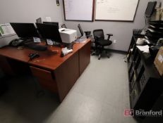 Contents of Production Office - Desks, Cabinet, Monitors, Chairs