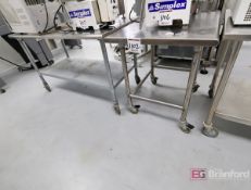 (2) Assorted Stainless Steel Rolling Tables - 3' x 29