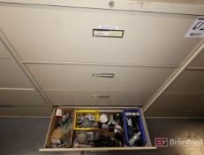 4-Drawer Lateral Cabinet w/ Breakers, Relay Mounts, Timers, Transfers, Push Button Controls, etc.