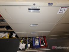 4-Drawer Lateral Cabinet w/ Circuit Breakers, Plug Connectors, Solenoid Valves, etc.