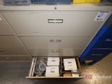4-Drawer Lateral Cabinet w/ Fuses, DC Drives, Circuit Breakers, etc.