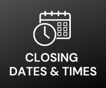 IMPORTANT AUCTION CLOSING INFORMATION - 2-DAY AUCTION