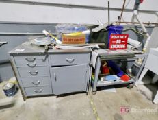 6-Drawer Cabinet & Table w/ Painting Supplies