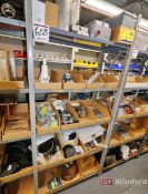 Section of Shelving w/ Pulleys, Rods, Nexon Pilot Mount, Couplers, etc.