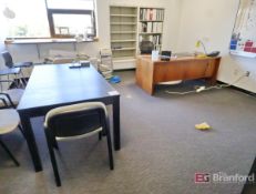 Contents of Office: Desk Chair, 8-Slot Cabinet, Stools, [4] Chairs, 3M Overhead Projector