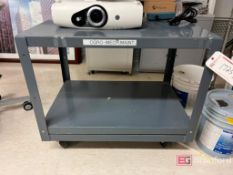 (1) Uline Metal Cart on Casters w/ Various Paints Cans and Brushes