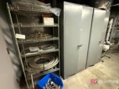 (2) Tennsco Metal Storage Cabinets/Metro Storage Rack w/ Contents