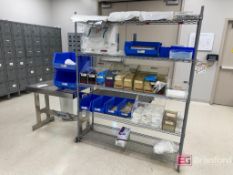 Lot (4) Stainless Steel Rack; 3’ Stainless Steel Table; etc