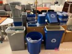 Approximately (50) Plastic Recycling and Trash Cans