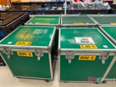 Lot (4) Storage Bins on Casters w/ Cassettes