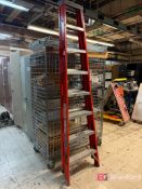 Uline Metal Storage Cage on Casters. w/ Contents, 8' Louisville Ladder