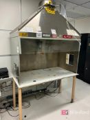 5' Wide Stainless Steel Fume Hood w/ 5' Wide Work Bench