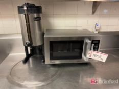 (1) Luxus Commercial Coffee Maker. (1) Amana Commercial Microwave