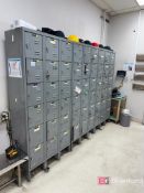 (2) Metro Metal Racks/Stainless Steel Bench/(9) Columns of Lockers