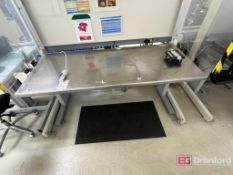 Lot (2) BostonTech Stainless Steel Electric Adjustable Height Work Tables; 6' Long each