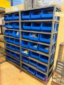 Lot (2) Industrial Storage Racks w/ Blue Totes