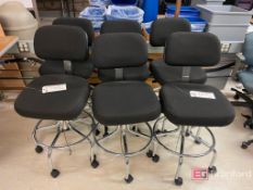(6) Black Bevco Lab Chairs on Casters