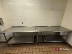 (2) 6' Wide Stainless Steel Commercial Kitchen Tables