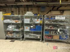 (3) Uline Metal Storage Cages on Casters