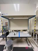 (1) Flowstar Fume Hood w/ Overhead Light, (1) GWS Electric Adjustable Height Work Table; 60