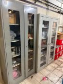 (2) Metal Storage Cabinets w/ Contents