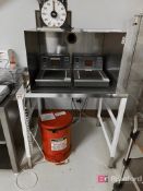 (1) Stainless Steel Table w/ Stainless Steel Hood, (1) Stainless Steel Shelf