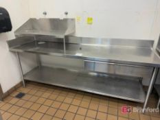 8' Wide Stainless Steel Commercial Kitchen Counter Top