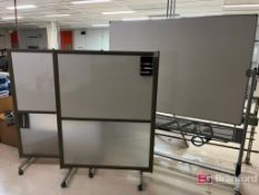 (1) 6' Long White Board on Casters. (2) 4' Long White Boards on Casters