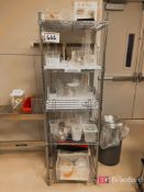 Wire Metro Rack w/ Contents including Assorted Glassware