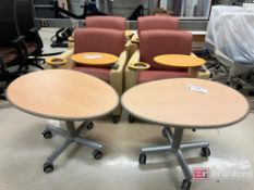 (4) Plush Movie Chairs w/ Eating Tray and Cupholders on Casters